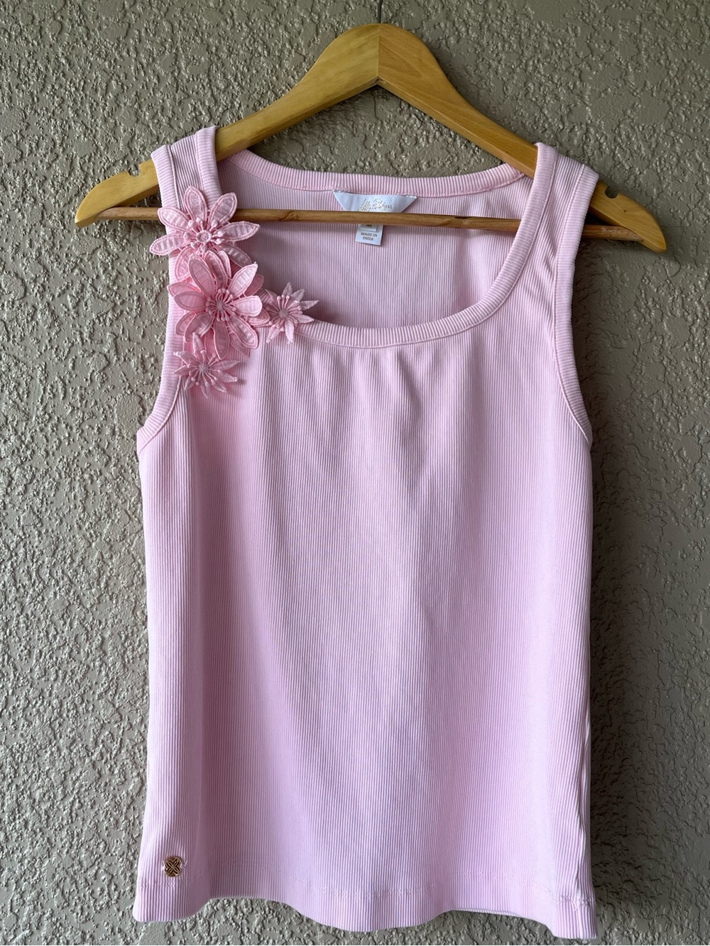 Lilly Pulitzer Light Pink Floral Appliqué Tank